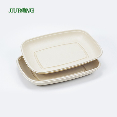 Nampan Makanan Kompos Ramah Lingkungan Sushi Piring Tebu Biodegradable