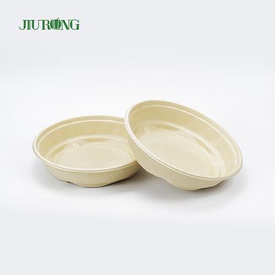 Wadah Makanan Tebu Bulat Kompos Mangkuk Kertas Biodegradable Sekali Pakai