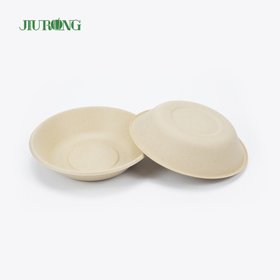 Varnishing wadah makanan ampas tebu sekali pakai Bentuk bulat 175mm