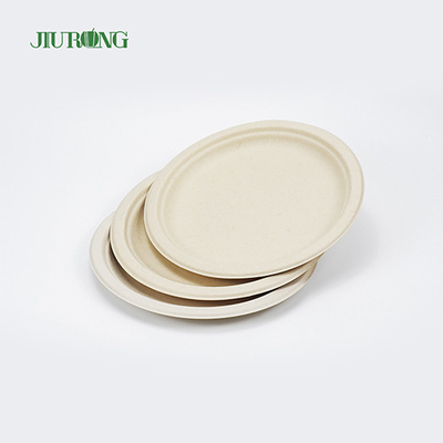Sushi Biodegradable Tebu Bagasse Plates Daur Ulang 155mm Jiurong