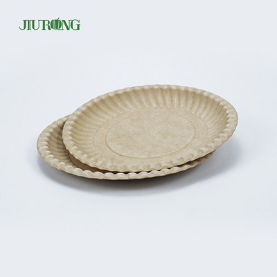 Wadah Makanan Tebu Biodegradable yang Dapat Didaur Ulang Ramah Lingkungan Pelat Bulat 258mm