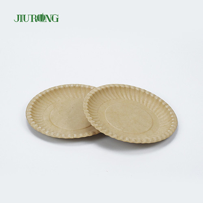 Wadah Makanan Tebu Biodegradable yang Dapat Didaur Ulang Ramah Lingkungan Pelat Bulat 258mm