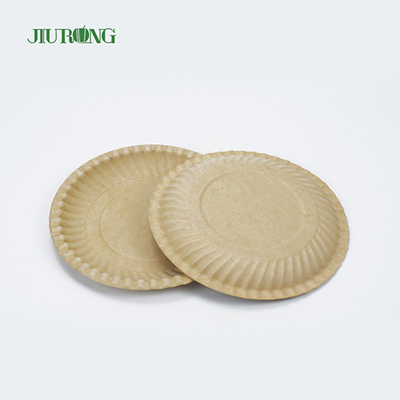 Wadah Makanan Tebu Biodegradable yang Dapat Didaur Ulang Ramah Lingkungan Pelat Bulat 258mm