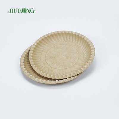 Wadah Makanan Tebu Biodegradable yang Dapat Didaur Ulang Ramah Lingkungan Pelat Bulat 258mm