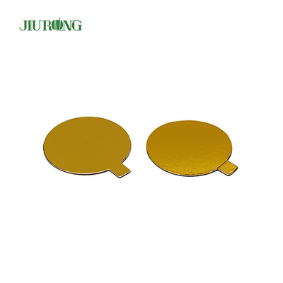 Papan Kue Sekali Pakai Kertas Emas Ramah Lingkungan 97 * 83mm Food Grade