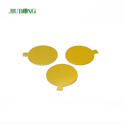 Papan Kue Sekali Pakai Kertas Emas Ramah Lingkungan 97 * 83mm Food Grade