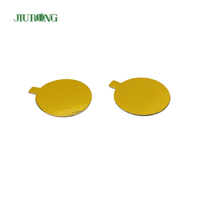 Papan Kue Sekali Pakai Kertas Emas Ramah Lingkungan 97 * 83mm Food Grade