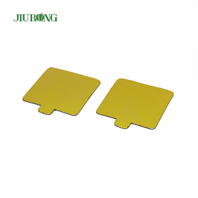 Papan Kue Persegi Panjang Emas MDF yang Dapat Digunakan Kembali Sekali Pakai 100 * 65mm Tahan Minyak