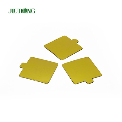 Papan Kue Persegi Panjang Emas MDF yang Dapat Digunakan Kembali Sekali Pakai 100 * 65mm Tahan Minyak