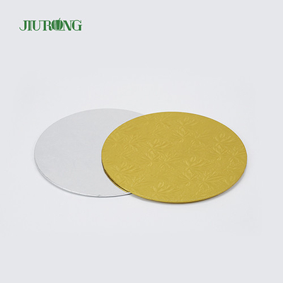 MDF Kertas Bergelombang Papan Kue Bulat Emas 10 Inch JIURONG yang Dapat Didaur Ulang