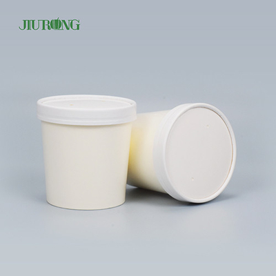 Mangkuk Kertas Es Krim Food Grade Kustom Microwave Safe 8 OZ Ramah Lingkungan