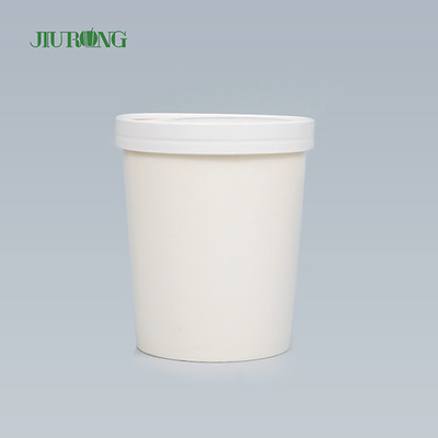 Mangkuk Kertas Biodegradable Putih Rumah Tangga 8 OZ Logo Kustom Tahan Air