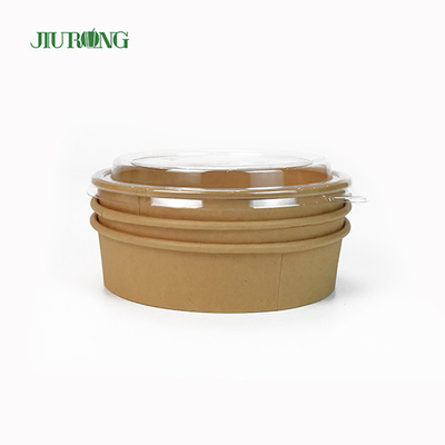 Mangkuk Kertas Biodegradable Microwavable 1100ml Tahan Minyak Dengan Tutup