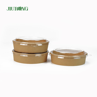 Mangkuk Kertas Biodegradable Microwavable 1100ml Tahan Minyak Dengan Tutup