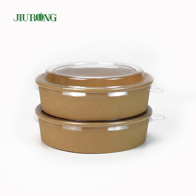 Mangkuk Kertas Biodegradable Microwavable 1100ml Tahan Minyak Dengan Tutup