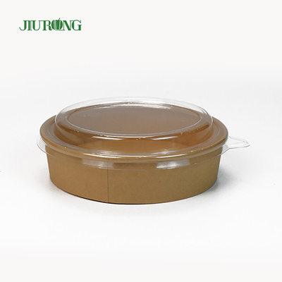 Mangkuk Kertas Biodegradable Microwavable 1100ml Tahan Minyak Dengan Tutup