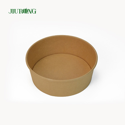 Tutup PET Mangkuk Kertas Biodegradable Kustom 750cc Food Grade Tahan Air