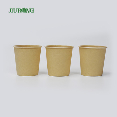 Mangkuk Sup Kertas Kraft Biodegradable 12 Oz Mangkuk Sekali Pakai Dengan Tutup