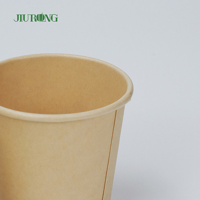 Mangkuk Sup Kertas Kraft Biodegradable 12 Oz Mangkuk Sekali Pakai Dengan Tutup