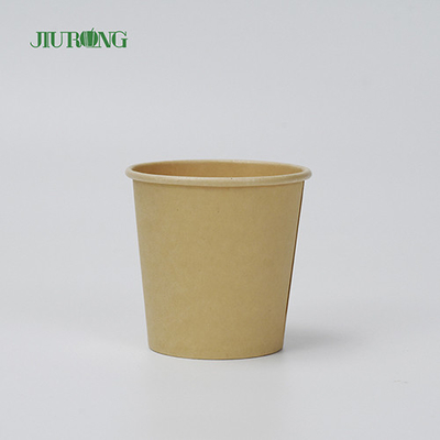 Mangkuk Sup Kertas Kraft Biodegradable 12 Oz Mangkuk Sekali Pakai Dengan Tutup