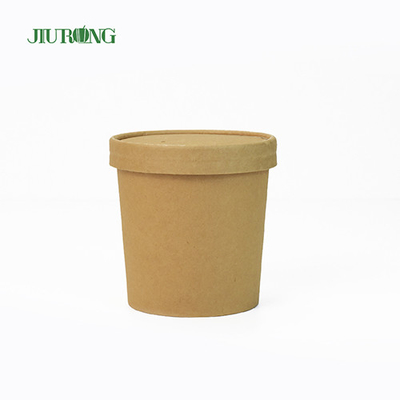 Mangkuk Kertas Kraft Sekali Pakai Biodegradable 26 OZ UV Coating Untuk Salad