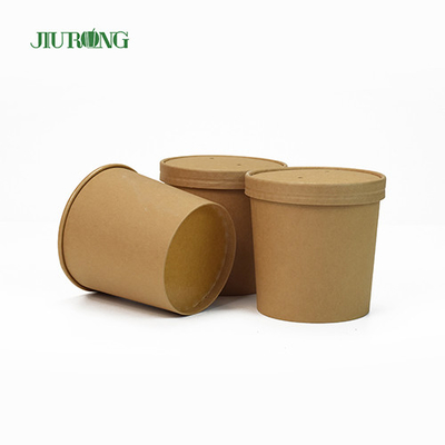 16 OZ Tableware Paper Cup Bowl Mangkuk Kertas Kecil Biodegradable Dengan Tutup