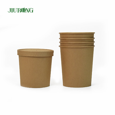 16 OZ Tableware Paper Cup Bowl Mangkuk Kertas Kecil Biodegradable Dengan Tutup