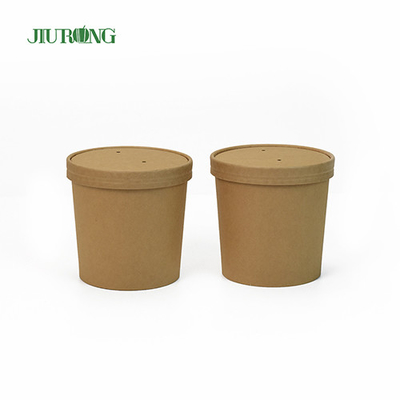 16 OZ Tableware Paper Cup Bowl Mangkuk Kertas Kecil Biodegradable Dengan Tutup