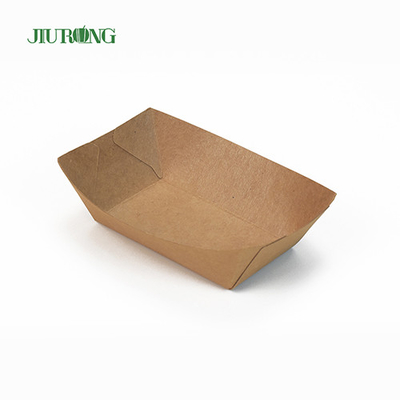 Kotak Makan Siang Kertas Sekali Pakai Bergelombang Pencetakan LOGO Kustom Biodegradable ODM