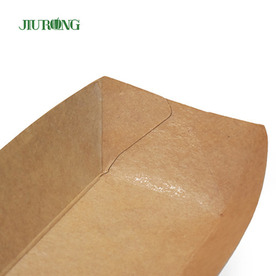 Kotak Makan Siang Kertas Sekali Pakai Bergelombang Pencetakan LOGO Kustom Biodegradable ODM