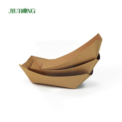 Wadah Kertas Biodegradable yang Dapat Didaur Ulang 85 * 50 * 45mm Kraft Bergelombang