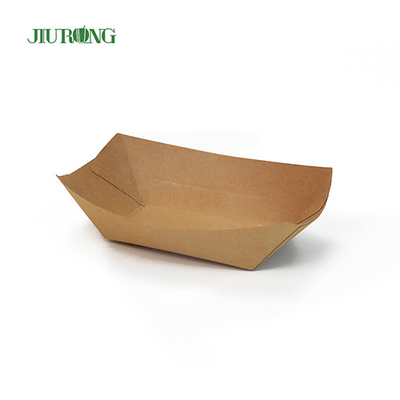 Wadah Kertas Biodegradable yang Dapat Didaur Ulang 85 * 50 * 45mm Kraft Bergelombang
