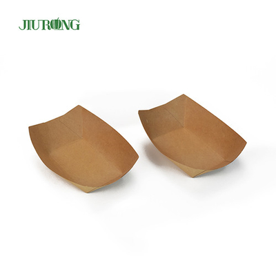 Wadah Kertas Biodegradable yang Dapat Didaur Ulang 85 * 50 * 45mm Kraft Bergelombang