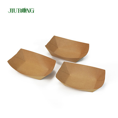 Wadah Kertas Biodegradable yang Dapat Didaur Ulang 85 * 50 * 45mm Kraft Bergelombang