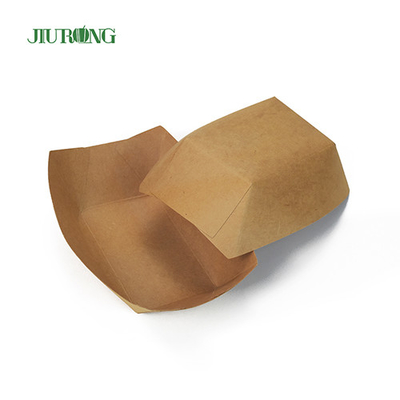 Wadah Kertas Biodegradable yang Dapat Didaur Ulang 85 * 50 * 45mm Kraft Bergelombang