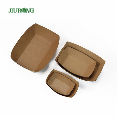 Wadah Kertas Biodegradable Sushi Sekali Pakai Baki makanan kertas kraft 107mm