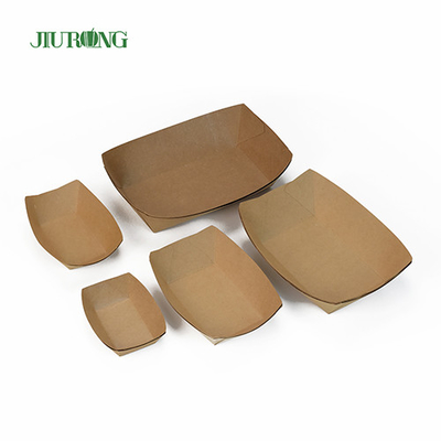 Wadah Kertas Biodegradable Sushi Sekali Pakai Baki makanan kertas kraft 107mm