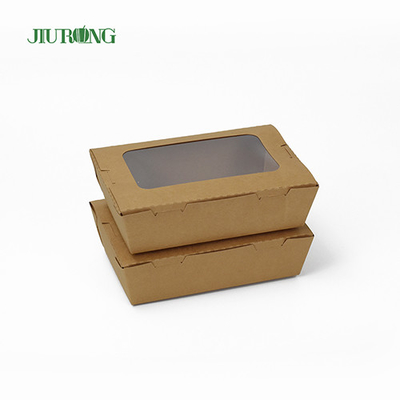 Wadah Kertas Biodegradable Kustom 12x12x6cm Kertas Kraft Tahan Air