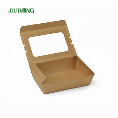 Wadah Kertas Biodegradable Kustom 12x12x6cm Kertas Kraft Tahan Air