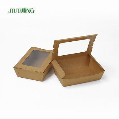 Wadah Kertas Biodegradable Kustom 12x12x6cm Kertas Kraft Tahan Air