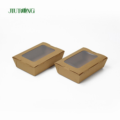 Wadah Kertas Biodegradable Kustom 12x12x6cm Kertas Kraft Tahan Air
