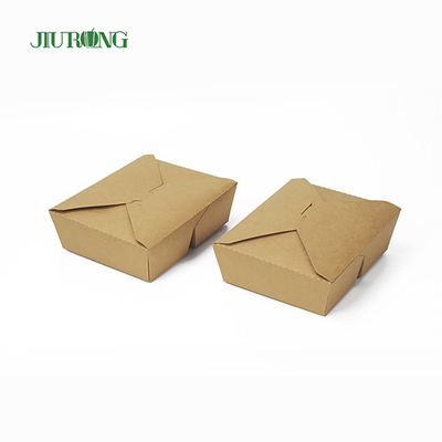 Kotak Wadah Kertas Biodegradable Ramah Lingkungan 800ml Logo Kustom