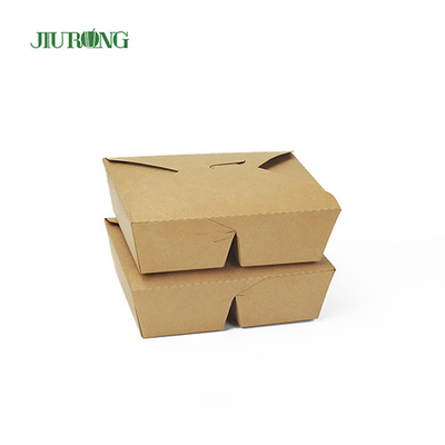 Kotak Wadah Kertas Biodegradable Ramah Lingkungan 800ml Logo Kustom