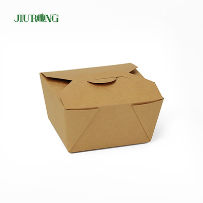Wadah Kertas Biodegradable Kraft yang Tidak Dikelantang 1080ml Food Grade