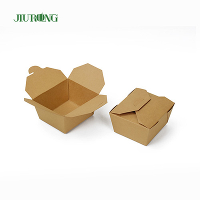 Wadah Kertas Biodegradable Kraft yang Tidak Dikelantang 1080ml Food Grade