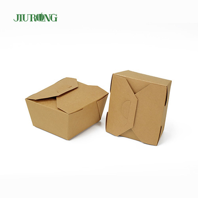 Wadah Kertas Biodegradable Kraft yang Tidak Dikelantang 1080ml Food Grade