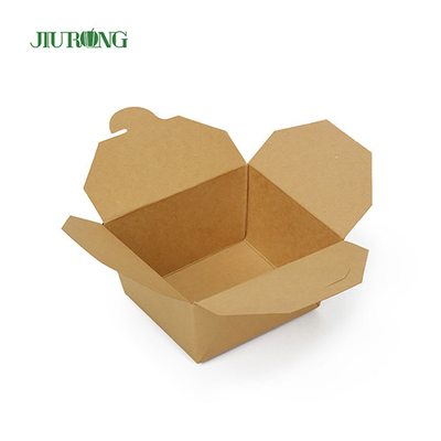 Wadah Kertas Biodegradable Kraft yang Tidak Dikelantang 1080ml Food Grade