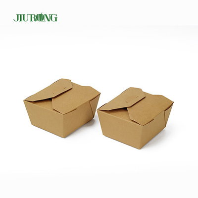 Wadah Kertas Biodegradable Kraft yang Tidak Dikelantang 1080ml Food Grade