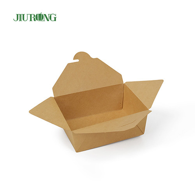 Jiurong Lipat Wadah Kertas Sekali Pakai Biodegradable Dengan Tutup