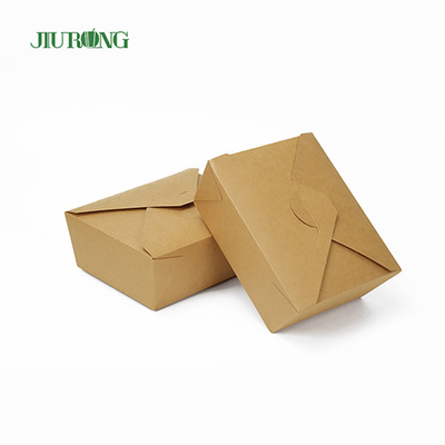 Jiurong Lipat Wadah Kertas Sekali Pakai Biodegradable Dengan Tutup
